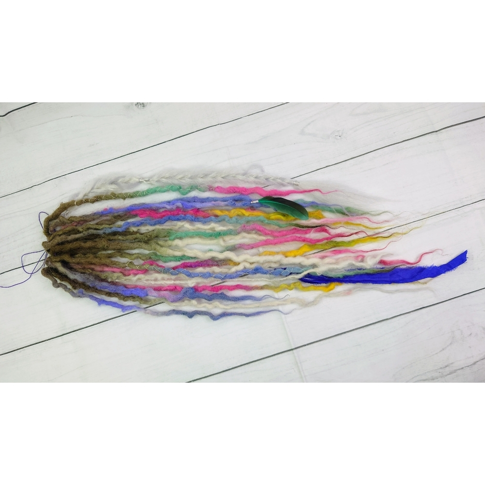 * SOLD * Colorful DE Wool Dreadlocks
